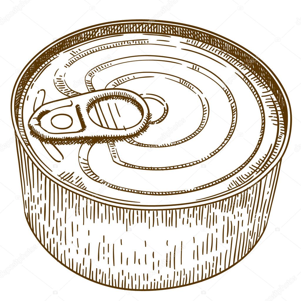 engraving  illustration of tin can 