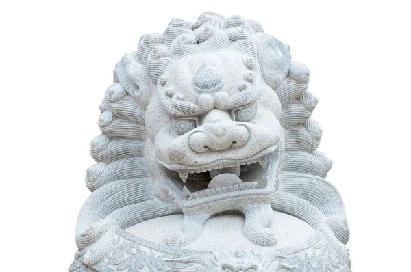 Statue de lion chinois isolée sur fond blanc — Photo