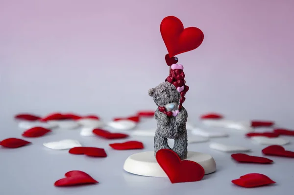 Valentine Day Hearts Bears Love — Stock Photo, Image