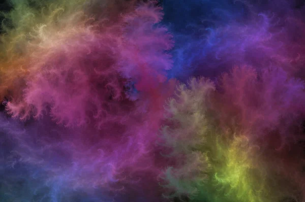 Abstract Mooie Fractal Achtergrond Vorm Van Wolken Veren Regenboogkleuren Geschikt — Stockfoto