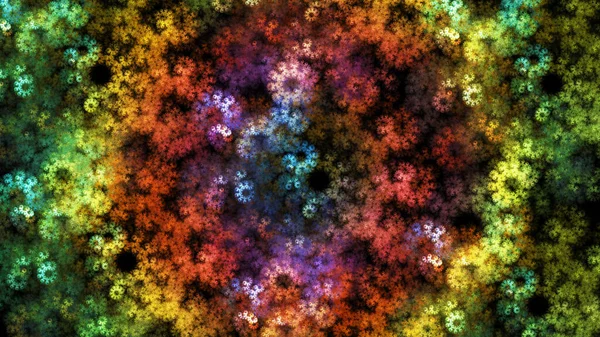 Çiçeklerin soyut çok renkli arkaplanı. Yaratıcılık ve tasarım için fraktal desen.