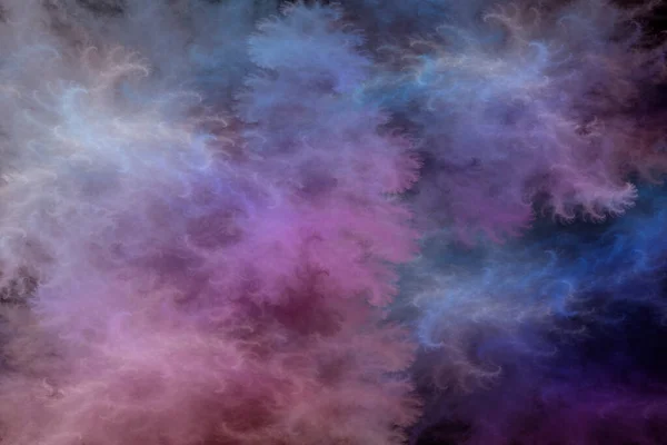 Abstract Roze Blauwe Mooie Fractal Achtergrond Vorm Van Wolken Veren — Stockfoto