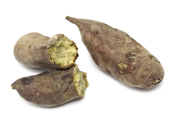 Fired sweet potato isolated on the white background — Stock Photo, Image