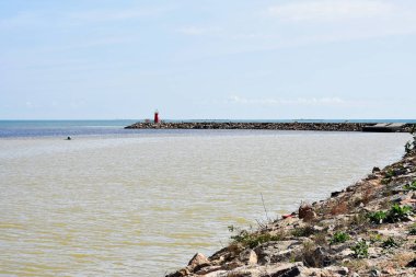 Segura nehri üzerindeki Gola del Segura Guardamar del Segura, Alicante. İspanya. Avrupa. 23 Eylül 2019