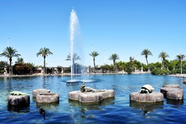 Torrevieja 'daki Uluslar Parkı Bahçesi. Alicante, Costa Blanca 'da. İspanya Avrupa. 25 Eylül 2019