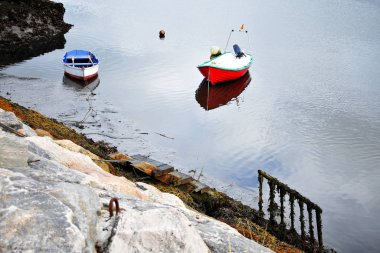 Viveiro, Lugo, Galiçya 'da balıkçı tekneleri. İspanya. Avrupa. 21 Eylül 2019
