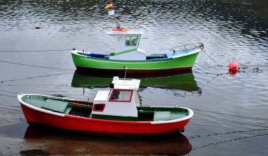 Viveiro, Lugo, Galiçya 'da balıkçı tekneleri. İspanya. Avrupa. 30 Eylül 2019