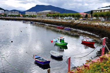 Viveiro, Lugo, Galiçya 'da balıkçı tekneleri. İspanya. Avrupa. 30 Eylül 2019