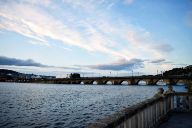 Viveiro, Lugo, Galiçya 'daki Mercy Köprüsü. İspanya. Avrupa. 30 Eylül 2019