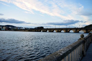 Viveiro, Lugo, Galiçya 'daki Mercy Köprüsü. İspanya. Avrupa. 30 Eylül 2019