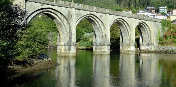 Most Portochao Most Torowy Rzece Landro Mieście Viveiro Lugo Galicja — Zdjęcie stockowe