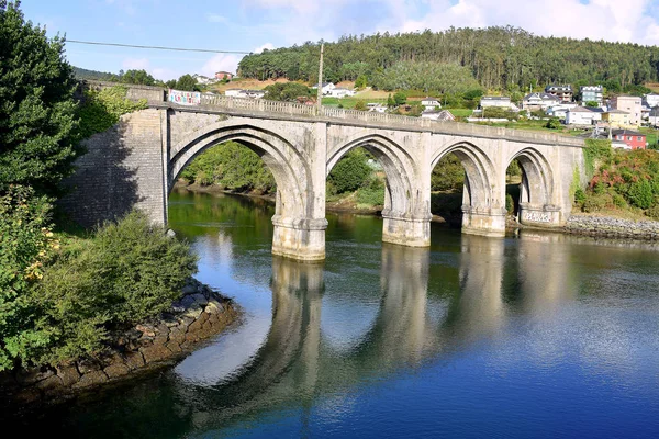 Most Portochao Most Torowy Rzece Landro Mieście Viveiro Lugo Galicja — Zdjęcie stockowe