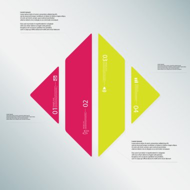 Rhombus illüstrasyon şablonu, açık mavi zemin üzerine dört renk bölümden oluşur