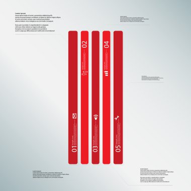 Şablonu açık mavi renkli beş kırmızı parçaları, illüstrasyon oluşur