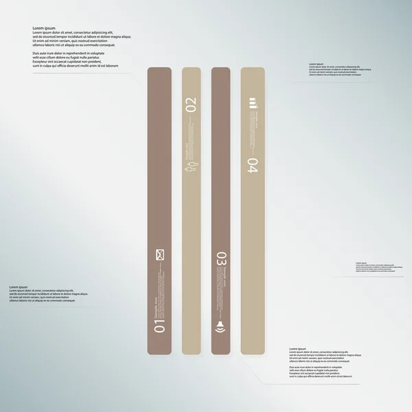 Modelo de ilustração Bar consiste em quatro partes marrons no fundo azul claro — Vetor de Stock