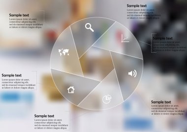 Infographic illüstrasyon çember şablonuyla için altı bölüme ayrılmıştır