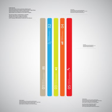 Şablonu açık renkli beş renk bölümlerinde, illüstrasyon oluşur