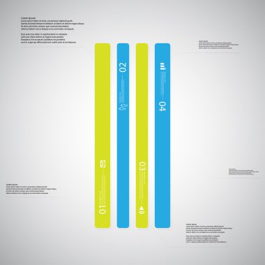 Şablonu açık renkli dört renk bölümlerinde, illüstrasyon oluşur