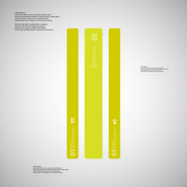 Işık arka plan üzerinde üç yeşil parçalar şablonu illüstrasyon oluşur