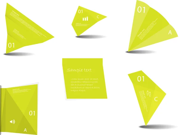 Set van verschillende grafische elementen met groene kleur — Stockvector