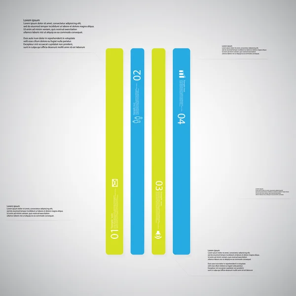 Bar modello illustrazione è costituito da quattro parti di colore su sfondo chiaro — Vettoriale Stock