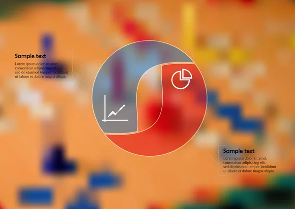 Illustration arrondie infographie divisée en deux parties — Image vectorielle