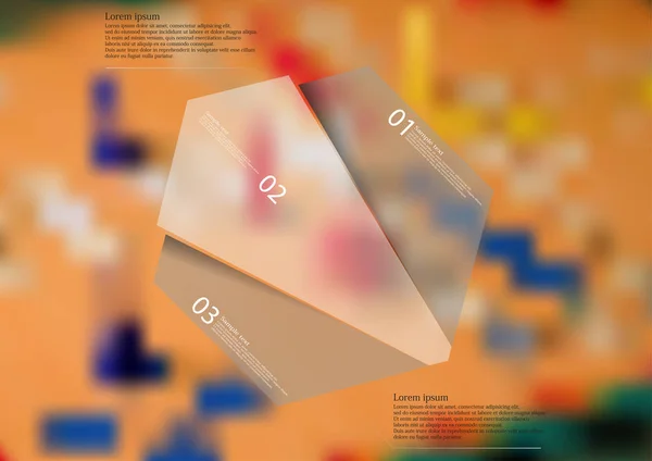 ランダムに 3 つの部分に分かれての六角形とイラスト インフォ グラフィック テンプレート — ストックベクタ
