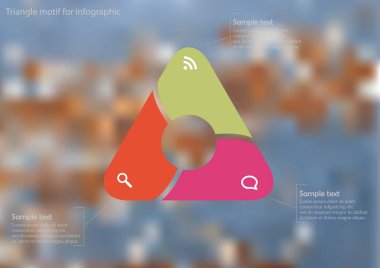 Resimde Infographic şablonu için üç bölüme ayrılmıştır yuvarlatılmış üçgen ile