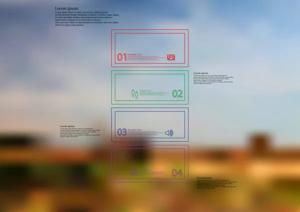 Resimde Infographic şablonuyla bar dört renk bağımsız bölümlerine ayrılmıştır — Stok Vektör