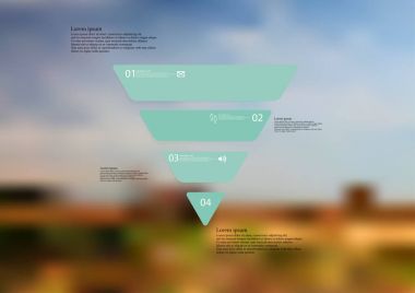 İllüstrasyon Infographic şablon üçgen ile yatay olarak dört yeşil bağımsız bölüme ayrılmıştır