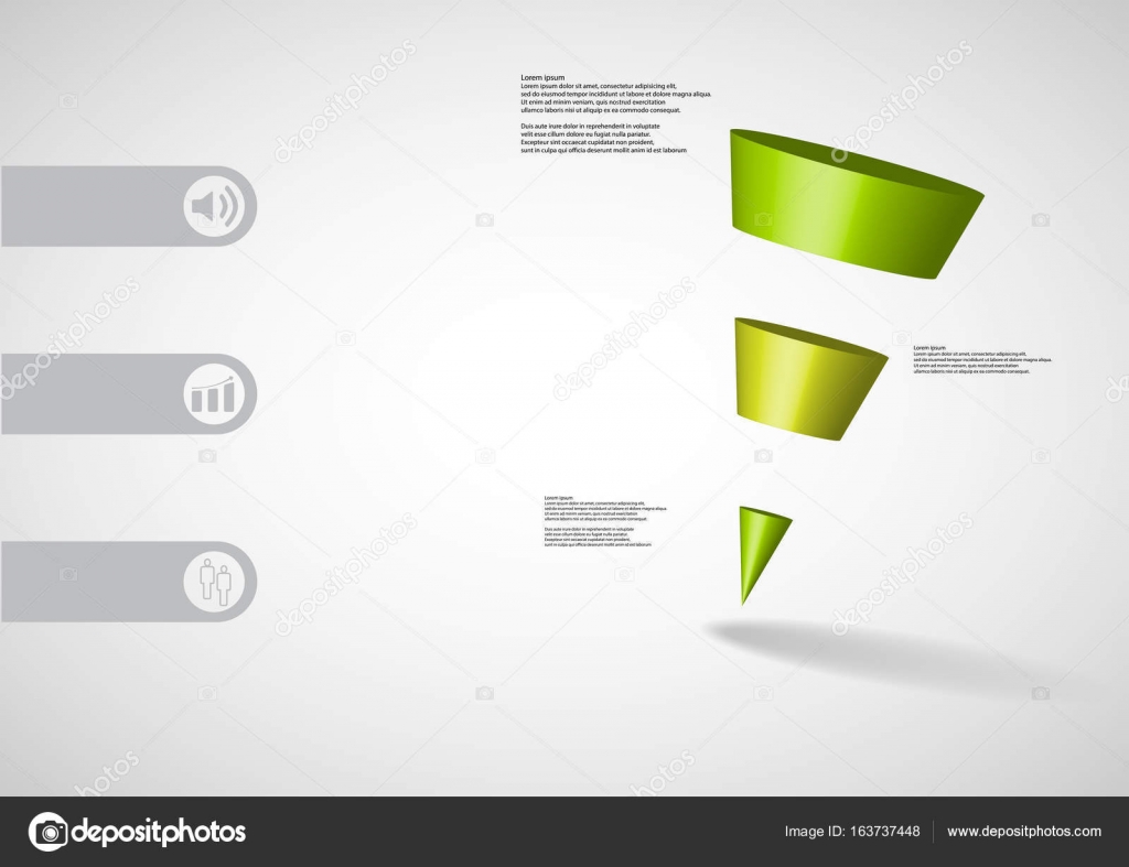 3d illustration infographic template with sloping triangle