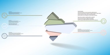 Kabartmalı kabartma kabartmalı 3d resimleme bilgi şablonu rastgele beş parçaya bölünmüş