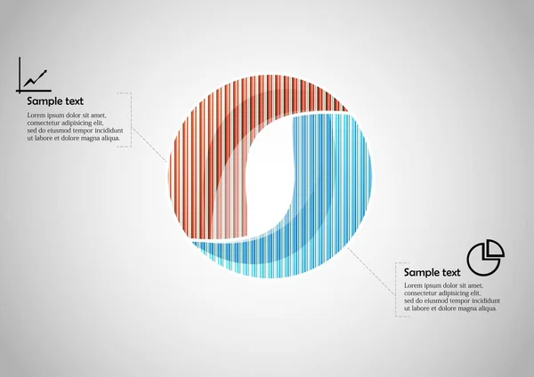 Modèle vectoriel infographique cercle se compose de deux parties — Image vectorielle