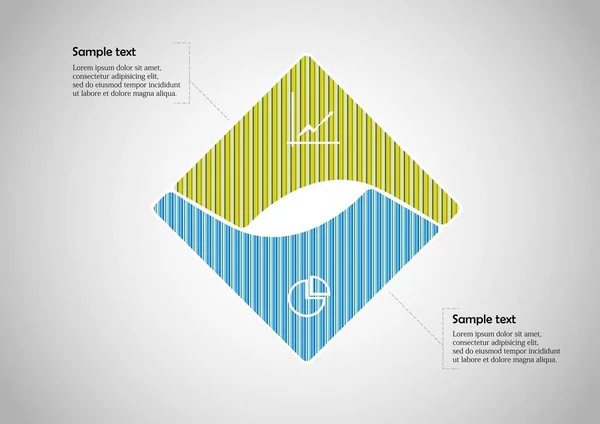 Square infographic vector template consists of two parts — Stock Vector