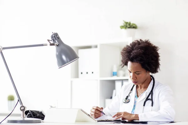 Afro american woman doctor in hospital work place