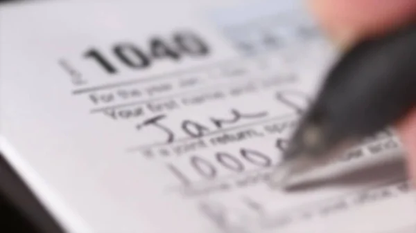 Tax Time Tax Forms Sinking Debt Small Filing Many Blurry — Stockfoto