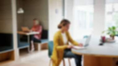 Portatif defter üzerinde çalışan bulanık, güzel hippi e-kitap yazarı. ağ-kitabı kullanan yazar