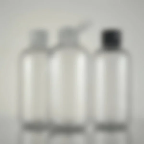 Wazige Hand Ontsmettingsmiddel Plastic Fles Witte Achtergrond — Stockfoto