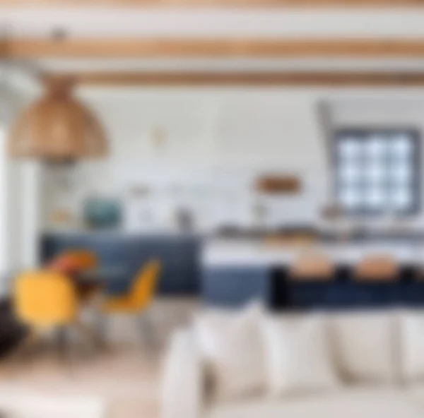 Waas Interieur Van Een Moderne Moderne Witte Keuken Met Eiland — Stockfoto