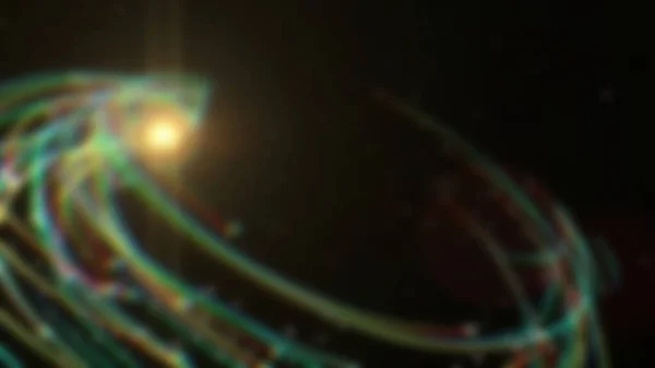 Verschwommene Bunte Kreisförmige Bänder Auf Weltraum Hintergrund — Stockfoto