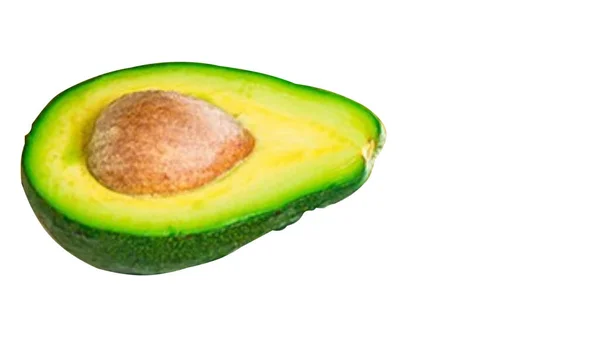Rijp Avocado Closeup Wit Geïsoleerde Achtergrond — Stockfoto