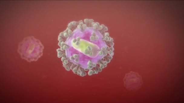 Viruses Infect Host Introducing Genetic Material Cells Hijacking Cell Internal — Stock Video