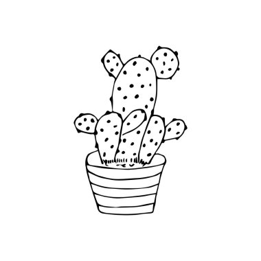 Esrardaki tek siyah-beyaz çizim evi bitkisi beyaz arka planda izole edilmiş.