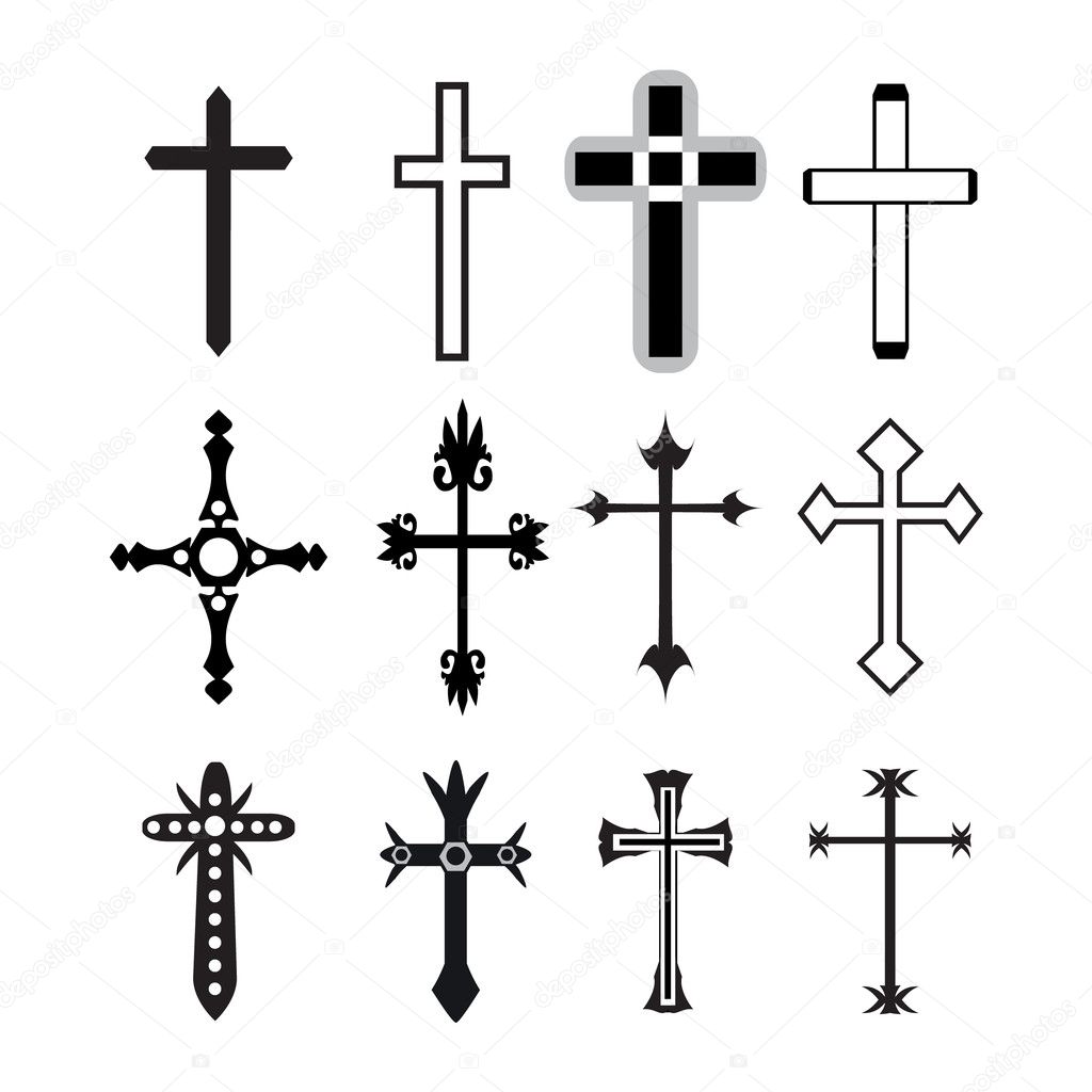 Vector christian cross icons 