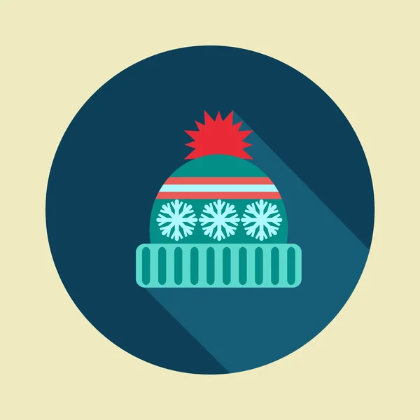 Winter hat icon in flat — Stock vektor