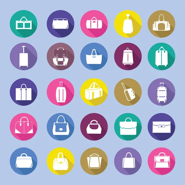 Bags silhouettes icon set, — Stock Vector