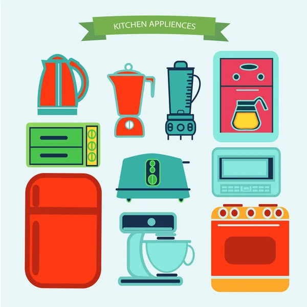 Iconos de aparatos de cocina — Vector de stock