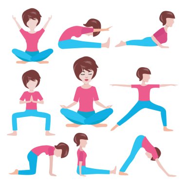  kadınlar yoga seti teşkil etmektedir. 