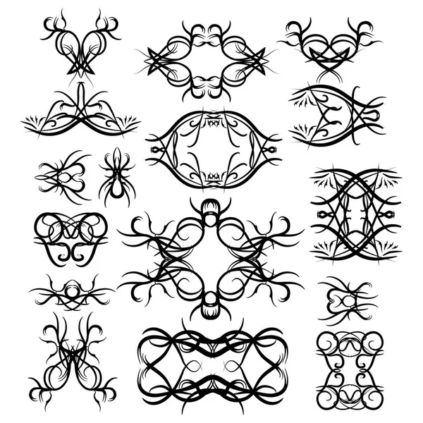 Vector set of Black tribal elements. — Stock Vector