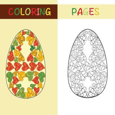 Kitap yetişkin ve çocuklar için boyama için Paskalya yumurtaları 